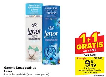 Promoties Parfum de linge envolée d’air - Lenor - Geldig van 17/04/2024 tot 23/04/2024 bij Carrefour