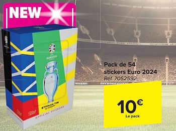 Promoties Pack de 54 stickers euro 2024 - Huismerk - Carrefour  - Geldig van 17/04/2024 tot 29/04/2024 bij Carrefour