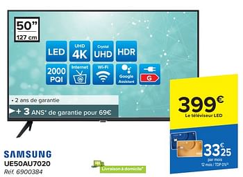 Promoties Samsung led tv ue50au7020 - Samsung - Geldig van 17/04/2024 tot 29/04/2024 bij Carrefour