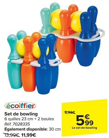 Promoties Set de bowling - Ecoiffier - Geldig van 17/04/2024 tot 29/04/2024 bij Carrefour