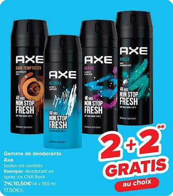 Promoties Déodorant en spray ice chill rock - Axe - Geldig van 17/04/2024 tot 29/04/2024 bij Carrefour