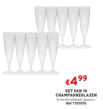 Promotions Set van 10 champagneglazen - Produit maison - Trafic  - Valide de 17/04/2024 à 22/04/2024 chez Trafic