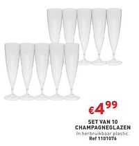 Set van 10 champagneglazen-Huismerk - Trafic 