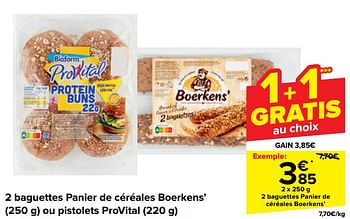 Promoties Baguettes panier de céréales boerkens’ - Boerkens - Geldig van 17/04/2024 tot 29/04/2024 bij Carrefour