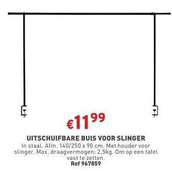 Promoties Uitschuifbare buis voor slinger - Huismerk - Trafic  - Geldig van 17/04/2024 tot 22/04/2024 bij Trafic