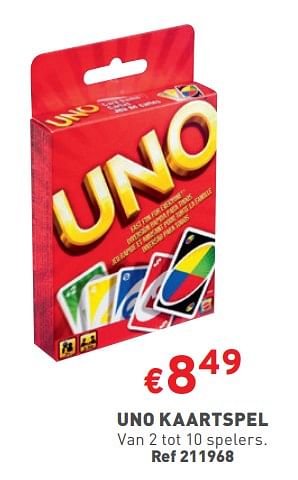 Promotions Uno kaartspel - Mattel - Valide de 17/04/2024 à 22/04/2024 chez Trafic