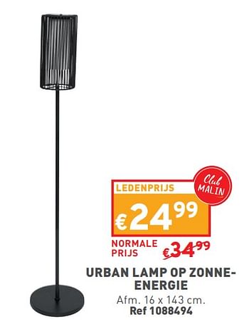 Promoties Urban lamp op zonneenergie - Huismerk - Trafic  - Geldig van 17/04/2024 tot 22/04/2024 bij Trafic