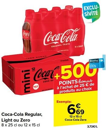 Promotions Coca-cola regular, light ou zero - Coca Cola - Valide de 17/04/2024 à 29/04/2024 chez Carrefour