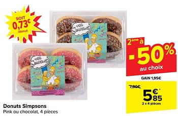 Promoties Donuts simpsons - Huismerk - Carrefour  - Geldig van 17/04/2024 tot 29/04/2024 bij Carrefour