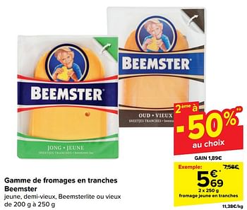 Promoties Fromage jeune en tranches - Beemster - Geldig van 17/04/2024 tot 29/04/2024 bij Carrefour
