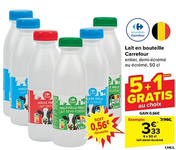 Promotions Lait en bouteille carrefour - Produit maison - Carrefour  - Valide de 17/04/2024 à 29/04/2024 chez Carrefour