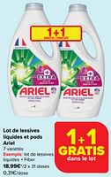 Promotions Lot de lessives liquides + fiber - Ariel - Valide de 17/04/2024 à 29/04/2024 chez Carrefour