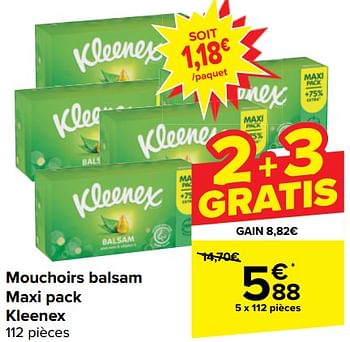 Promoties Mouchoirs balsam maxi pack kleenex - Kleenex - Geldig van 17/04/2024 tot 29/04/2024 bij Carrefour