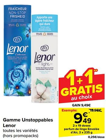 Promoties Parfum de linge envolée d’air - Lenor - Geldig van 17/04/2024 tot 29/04/2024 bij Carrefour