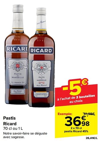 Promoties Pastis ricard - Ricard - Geldig van 17/04/2024 tot 29/04/2024 bij Carrefour