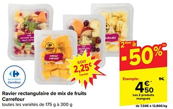 Promoties Ravier rectangulaire de mix de fruits carrefour - Huismerk - Carrefour  - Geldig van 17/04/2024 tot 29/04/2024 bij Carrefour