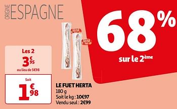 Promoties Le fuet herta - Herta - Geldig van 16/04/2024 tot 22/04/2024 bij Auchan