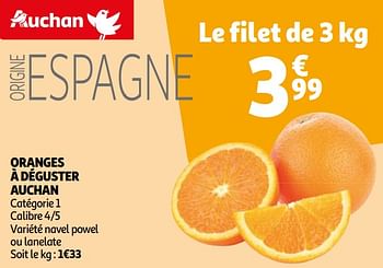 Promotions Oranges à déguster auchan - Produit Maison - Auchan Ronq - Valide de 16/04/2024 à 22/04/2024 chez Auchan Ronq