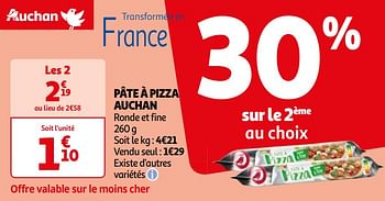 Promoties Pâte à pizza auchan - Huismerk - Auchan - Geldig van 16/04/2024 tot 22/04/2024 bij Auchan