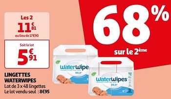 Promoties Lingettes waterwipes - WaterWipes - Geldig van 16/04/2024 tot 22/04/2024 bij Auchan