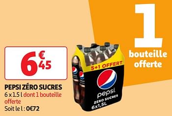 Promoties Pepsi zéro sucres - Pepsi - Geldig van 16/04/2024 tot 22/04/2024 bij Auchan