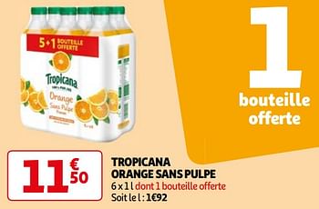 Promoties Tropicana orange sans pulpe - Tropicana - Geldig van 16/04/2024 tot 22/04/2024 bij Auchan