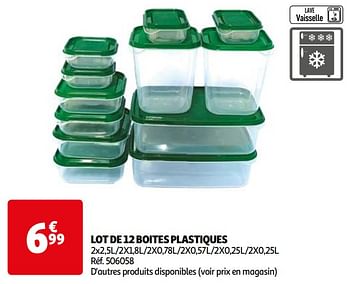 Promoties Lot de 12 boites plastiques - Huismerk - Auchan - Geldig van 16/04/2024 tot 22/04/2024 bij Auchan