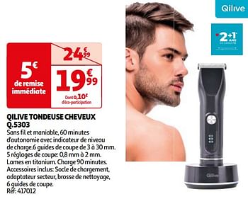 Promoties Qilive tondeuse cheveux q.5303 - Qilive - Geldig van 16/04/2024 tot 22/04/2024 bij Auchan