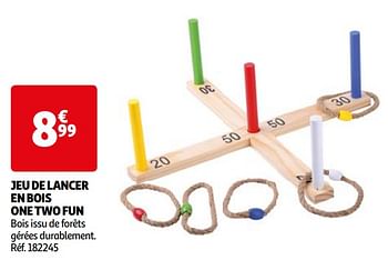 Promoties Jeu de lancer en bois one two fun - One two fun - Geldig van 16/04/2024 tot 22/04/2024 bij Auchan