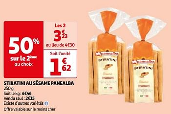 Promotions Stiratini au sésame panealba - Panealba - Valide de 16/04/2024 à 22/04/2024 chez Auchan Ronq