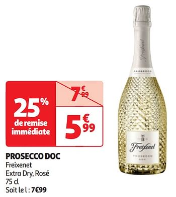 Promotions Prosecco doc freixenet extra dry, rosé - Mousseux - Valide de 16/04/2024 à 22/04/2024 chez Auchan Ronq