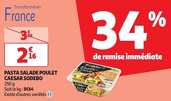Promotions Pasta salade poulet caesar sodebo - Sodebo - Valide de 16/04/2024 à 21/04/2024 chez Auchan Ronq