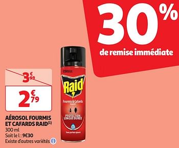 Promotions Aérosol fourmis et cafards raid - Raid - Valide de 16/04/2024 à 21/04/2024 chez Auchan Ronq