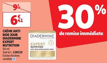 Promotions Crème anti ride jour diadermine expert nutrition - Diadermine - Valide de 16/04/2024 à 21/04/2024 chez Auchan Ronq