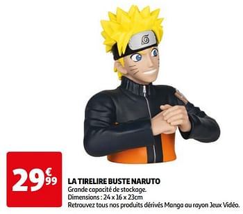 Promotions La tirelire buste naruto - Naruto - Valide de 16/04/2024 à 22/04/2024 chez Auchan Ronq