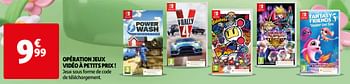 Promotions Opération jeux vidéo à petits prix ! - Nintendo - Valide de 16/04/2024 à 22/04/2024 chez Auchan Ronq