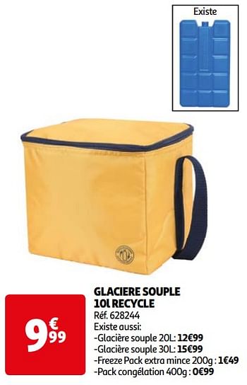 Promotions Glaciere souple 10l recycle - Produit Maison - Auchan Ronq - Valide de 16/04/2024 à 22/04/2024 chez Auchan Ronq