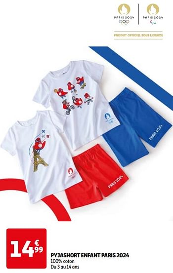 Promoties Pyjashort enfant paris 2024 - Huismerk - Auchan - Geldig van 16/04/2024 tot 22/04/2024 bij Auchan