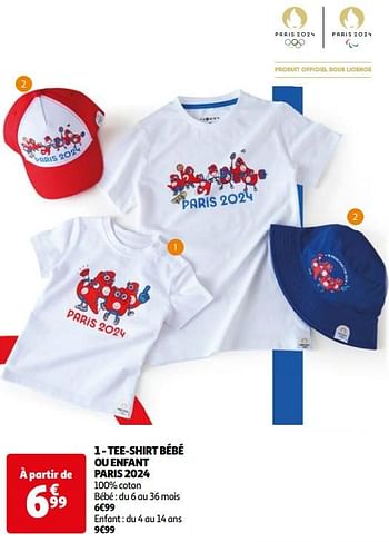 Promotions Tee-shirt bébé ou enfant paris 2024 - Produit Maison - Auchan Ronq - Valide de 16/04/2024 à 22/04/2024 chez Auchan Ronq