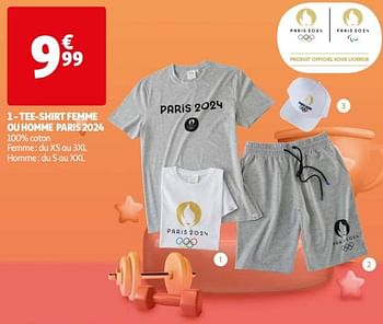 Promotions Tee-shirt femme ou homme paris 2024 - Produit Maison - Auchan Ronq - Valide de 16/04/2024 à 22/04/2024 chez Auchan Ronq