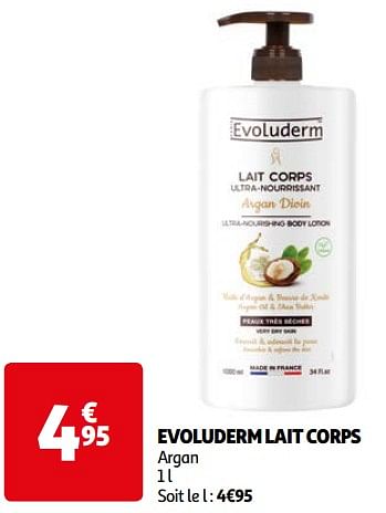 Promotions Evoluderm lait corps - Evoluderm - Valide de 16/04/2024 à 22/04/2024 chez Auchan Ronq