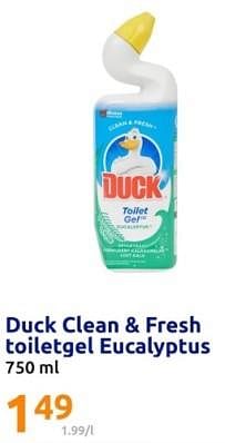 Promotions Duck clean + fresh toiletgel eucalyptus - Duck - Valide de 17/04/2024 à 23/04/2024 chez Action