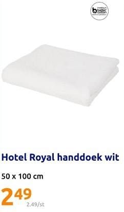 Promoties Hotel royal handdoek wit - Hotel Royal - Geldig van 17/04/2024 tot 23/04/2024 bij Action