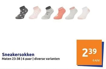 Promotions Sneakersokken - Produit Maison - Action - Valide de 17/04/2024 à 23/04/2024 chez Action