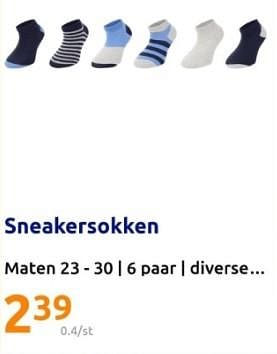 Promotions Sneakersokken - Produit Maison - Action - Valide de 17/04/2024 à 23/04/2024 chez Action