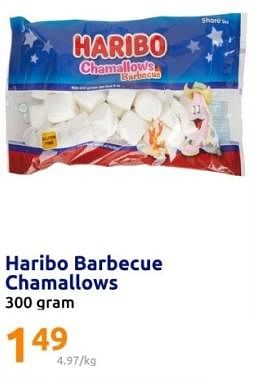Promoties Haribo barbecue chamallows - Haribo - Geldig van 17/04/2024 tot 23/04/2024 bij Action