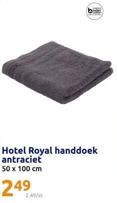 Promoties Hotel royal handdoek antraciet - Hotel Royal - Geldig van 17/04/2024 tot 23/04/2024 bij Action