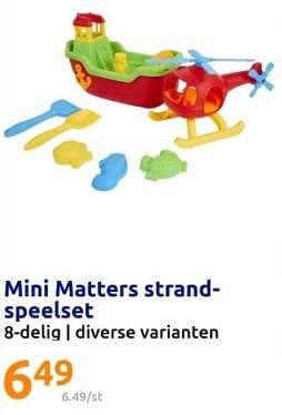 Promotions Mini matters strand speelset - Produit Maison - Action - Valide de 17/04/2024 à 23/04/2024 chez Action