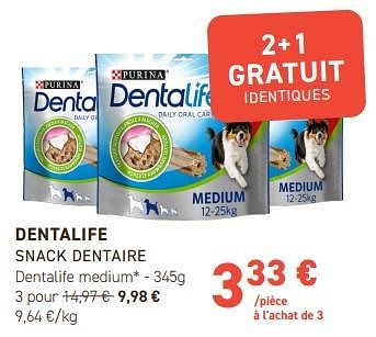 Promoties Dentalife snack dentaire dentalife medium - Purina - Geldig van 17/04/2024 tot 28/04/2024 bij Tom&Co