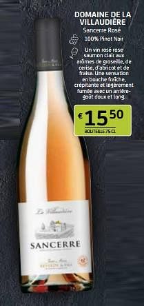 Promoties Domaine de la villaudière sancerre rosé - Rosé wijnen - Geldig van 12/04/2024 tot 25/04/2024 bij BelBev